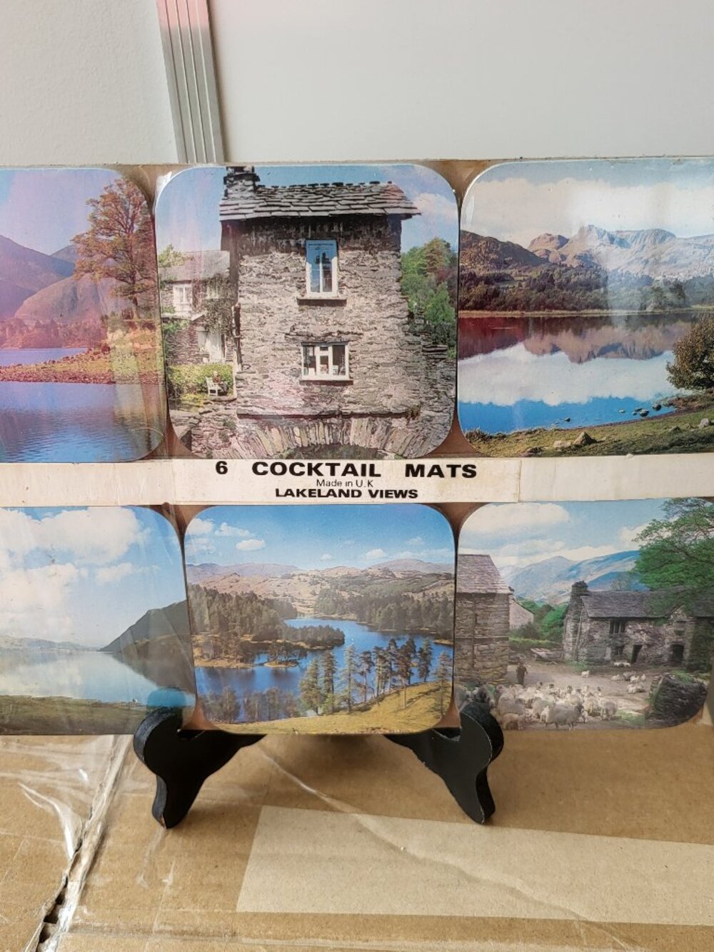 Vintage The Lake District Coasters (cocktail mats) Set of 6 1980's SEALED BIN G